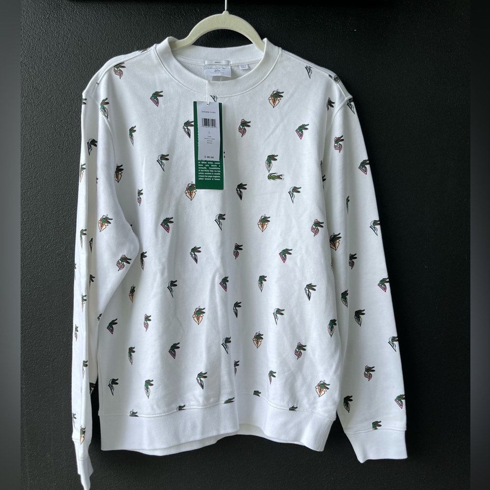Lacoste X Jean - Michael Tixier Logo  Print Sweatshirt- Unisex Large